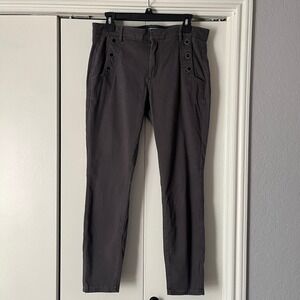 LOFT Women's Size 30 Gray Sailor Style Ankle Pants Trousers Military Chic‎